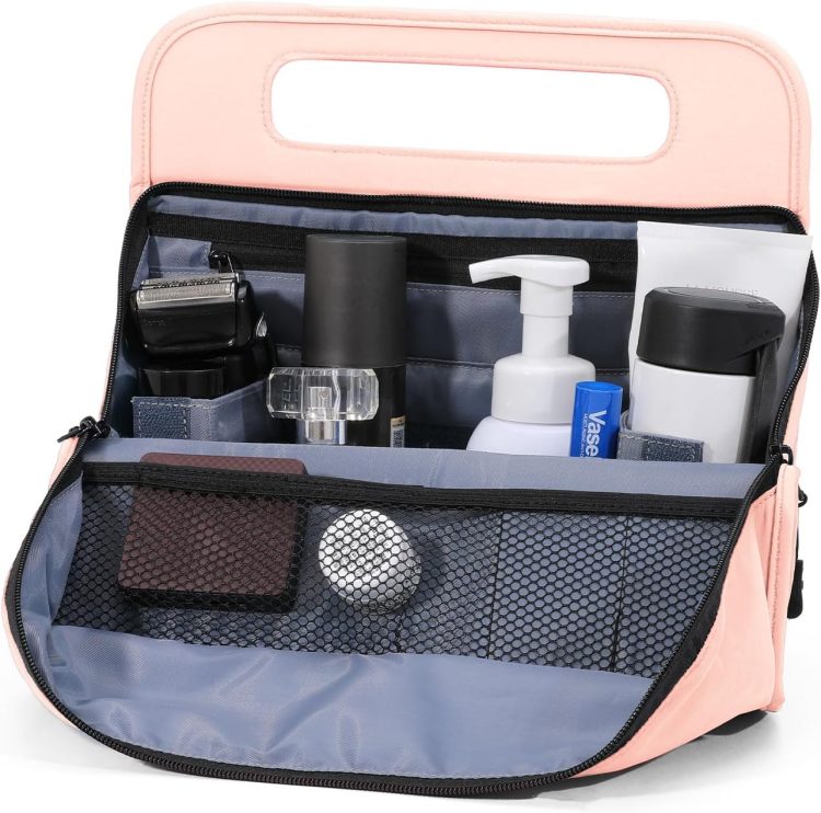 CONTAIL 13 Inch 3L 4-in-3 Travel Essentials Organizer, Small Business Handbag, Suitcase Drink Holder,Phone Tablet Holder,Airport Accessories Storage,Pink - Image 9