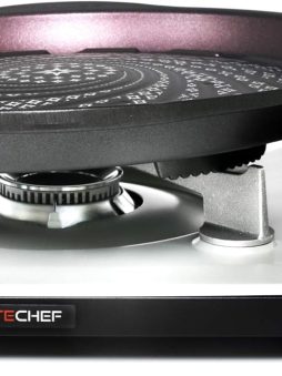 TECHEF - Stovetop Korean BBQ Non-Stick Grill Pan with Agni Portable Gas Stove Burner, Made in Korea (Grill Pan w Stove)